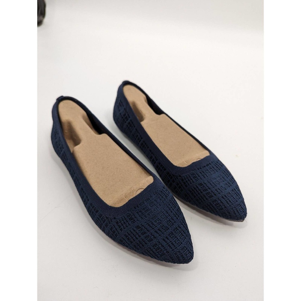 NEW Skechers Cleo Point Women's Sz 8.5 M Textured Washable Knit Skimer Blue